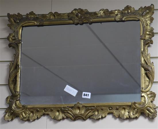 A gilt carved wood wall mirror W.61cm
